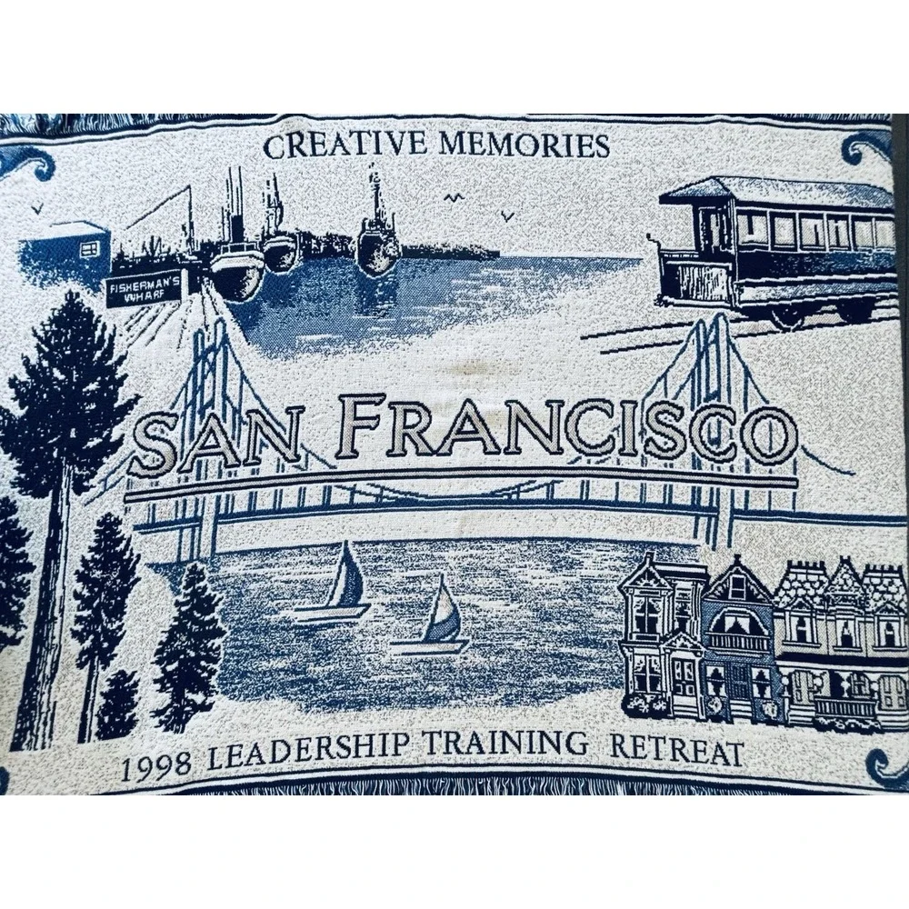 Creative Memories San Francisco Fringe Throw Blanket Vintage‎ Retreat  67